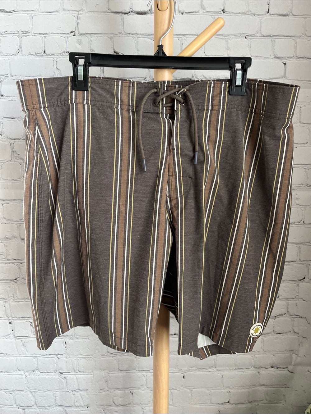 Zara Men's Brown Striped Board Shorts